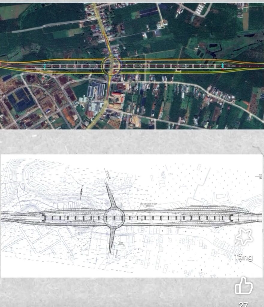 phương án thiết kế nút giao cao tốc với đường Nguyễn Văn Cừ. Dự án cao tốc Tân Phú – Bảo Lộc